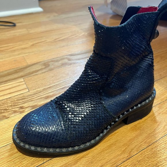 Zadig&Voltaire 100% Leather Ankle Boots in Navy Blue - Picture 2 of 5